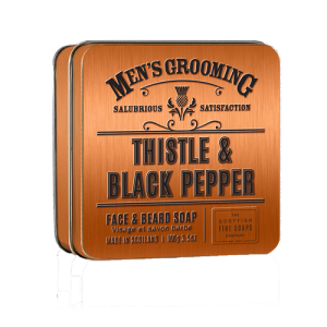 Mens Grooming Thistle & Black Pepper Face Beard Soap puszka