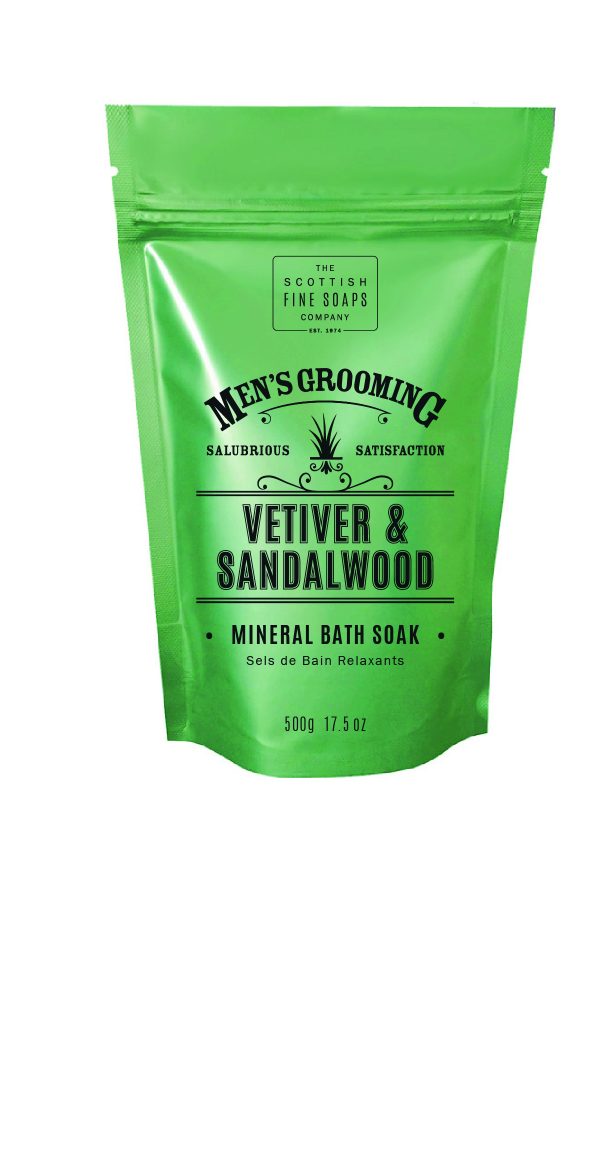 Men's Grooming Vetiver & Sandalwood Mineral Bath Soak 500g