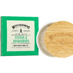 Men's Grooming Vetiver & Sandalwood Shave Soap Bowl Set 100g