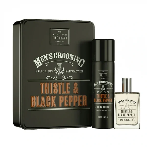 Men’s Grooming Thistle & Black Pepper ZESTAW w puszce EDT 50ml dezodorant 150ml